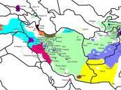 Geographic distribution of Persian (Light Green) and other Iranian languages