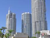 Chevron Renaissance triple towers viewed from Gold Coast Highway