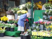 Old lady buying flowers, York