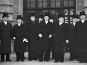 The newly appointed Swedish cabinet, assembled outside the Royal Castle in Stockholm, December 13, 1939.