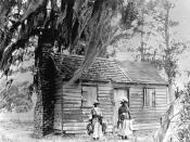 English: The cabin where Mary Jane McLeod was born and grew up in Mayesville, South Carolina. Photo taken 18??.