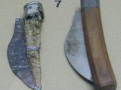 English: Roman period pocket knife from Gellep Germany with reconstruction Deutsch: Römisches Klappmesser aus Krefeld-Gellep, mit Rekonstruktion