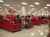 English: This is a row of Cash Registers at a Target store in the US