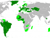 Signatories to the Optional Protocol to the Convention against Torture and other Cruel, Inhuman or Degrading Treatment or Punishment at 21 November 2008. Countries which have ratified are in dark green, signed but not ratified in light green, non-members 