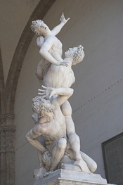 The Rape of the Sabine Women by Giambologna, in the Loggia dei Lanzi in Florence.