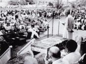 Muhammad Ali Jinnah, the founder of Pakistan, making a speech at the opening of the State Bank of Pakistan.