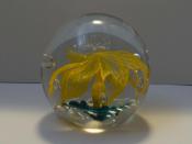 A decorative glass paperweight