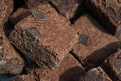 Brownies with chocolate chunks.