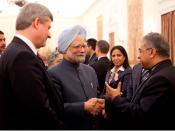Dr. Aditya Jha, Dr. Manmohan Singh (Indian Prime Minister), Stephen Harper (Canadian Prime Minister) in India 2009