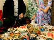 A family celebrating Eid in Tajikistan.
