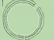 Plan of Stonehenge 1 with the Aubrey holes shown as white circles. After Cleal et al.