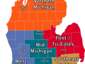 Map of the regions of lower Michigan