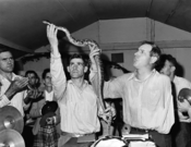 Handling serpents at the Pentecostal Church of God. Lejunior, Harlan County, Kentucky., 09/15/1946 Company funds have not been used in this church and it is not on company property. Most of the members are coal miners and their families.