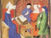 Christine de Pizan lecturing to a group of men.