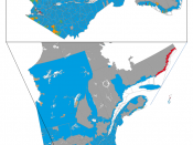 Linguistic map of the province of Quebec (source: Statistics Canada, 2006 census) * blue: francophone majority, less than 33% anglophone * green: francophone majority, more than 33% anglophone * red: anglophone majority, less than 33% francophone * orange