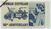 English: Commemoration of the 1970 anniversary of the 19th Amendment to the U.S. Constitution; the amendment was ratified in 1920 and provided for women's suffrage. Stamp collectors likely often refer to the stamp as U.S. Scott 1406.