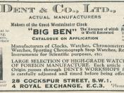 English: A 1931 advertisement by E. Dent & Co Ltd