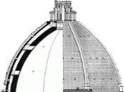The structure of the dome of Florence cathedral , showing the double skin structure.