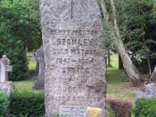 The gravestone of Sir Henry Morton Stanley. The granite monolith bears his African nickname Bula Matari, 