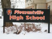 English: Sign for Pleasantville High School