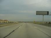 Antelope Valley Freeway southbound in Downtown Palmdale with unusually sparse traffic.