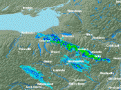 Animation of lake effect snow bands in Upstate New York