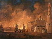 French invasion of Russia in 1812, Fire of Moscow, painting of Smirnov A.F., 1813