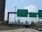 English: Southbound I-45 at Dallas North Central Expressway