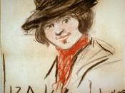 English: Drawing of Eliza Doolittle, a character from George Bernard Shaw's play Pygmalion, by George Luks (1867-1933). Charcoal and orange chalk on wove paper, 57.7 x 51.5 cm. (sheet).