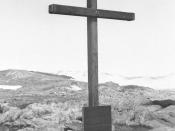 English: A memorial cross erected at Cape Denison for Xavier Mertz and Belgrave Edward Sutton Ninnis, after their deaths during the Far Eastern party of the Australasian Antarctic Expedition.