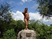 David Livingstone staue near Victoria Falls, Zambia