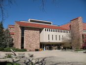 Norlin Library, rear entrance, on University of Colorado at Boulder campus