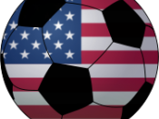 Soccerball with USA flag