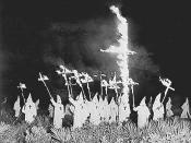 Description: A Ku Klux Klan meeting in Gainesville, Florida, Dec. 31, 1922. Source: http://www.displaysforschools.com/history.html. Portion: Reduced from original size so it is no longer suitable for reproduction. Purpose: To illustrate the article Ku Klu