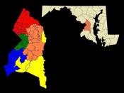 This map shows the geographic regions of Prince George's County, Maryland.