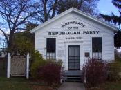 English: A photograph of the Little White Schoolhouse of Ripon, claimed birthplace of the U.S. Republican Party (i.e. the site of one of the first meetings of the general 