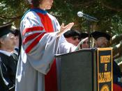 AnnaLee Saxenian addressing graduates at the UC Berkeley School of Information 2006 commencement.