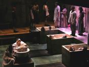 Theatre production of Peter Weiss' “The Persecution and Assassination of Jean-Paul Marat as Performed by the Inmates of the Asylum of Charenton Under the Direction of the Marquis de Sade” (“Marat/Sade”) at the University of California, San Diego, May 2005