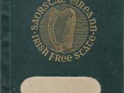 English: Irish Free State passport issued 22 Aug 1927 (name of holder removed)