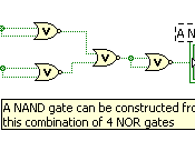 English: Example of how to construct a NAND gate from NOR gates