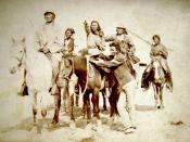 Crow Indians mounted on horseback