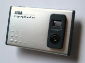 Axia eyeplate is a very thin (6 mm) digital camera (0.3 megapixels CMOS).