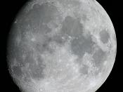 The waxing gibbous Moon as observed from Earth
