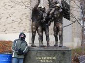 Todd, Ara Parseghian Statue, Notre Dame Stadium, University of Notre Dame, South Bend, Indiana