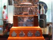 Hextall's play in his rookie year in the NHL saw him awarded both the Vezina Trophy and the pictured Conn Smythe Trophy.