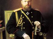 Portrait of Alexander III (1845-1894), the Russian Tsar, oil on canvas