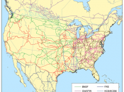 Map of the North American Class I railroad network from 2006.