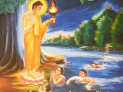 Picture of the role or function of a Buddha: to enlighten the path for other people to follow, so they too can cross the stream of samsara and reach Nirvana.