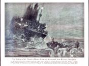 Sinking of the Titanic, drawn from wireless description