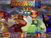 The character select screen, from left to right: Tessa, Leo, Mai-Ling and Kenji